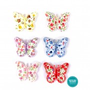 Iron-On Embroidery Patch - Colored Butterflies Floral Fancy